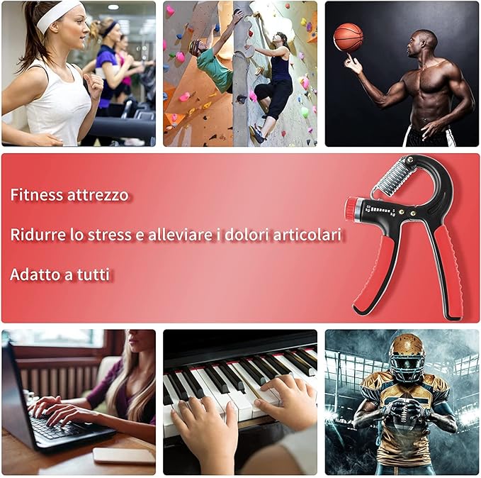 Hand Grip Strengthener 11–132 lbs / 5–60 kg – Adjustable Grip Trainer & Forearm Exerciser with Heavy-Duty Steel Spring, Non-Slip Handles for Hand, Wrist & Finger Workout, Ideal for Strength Training & Rehabilitation