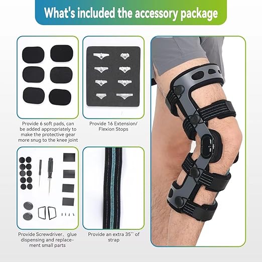 Komzer ACL Knee Brace, Best Knee Brace for Men & Women, Knee Support for Running & Sports/PCL & Ligament Injuries/OA Arthritis/Knee Joint Pain Relief (L-Right)