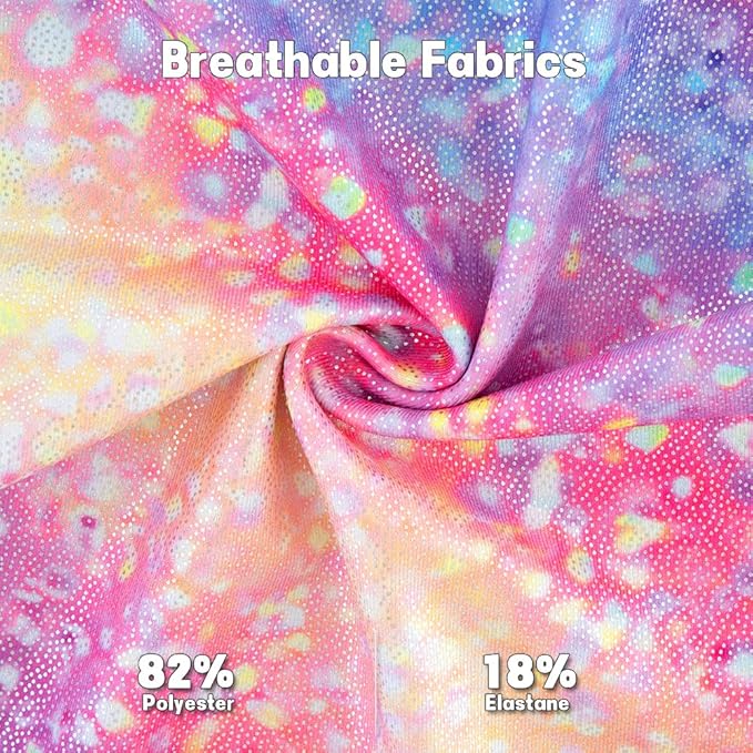 Leotards for Girls Gymnastics Toddler Dance Biketards Mermaid Unicorn Athletic Dance Wear Shiny Rainbow Blue Hotpink