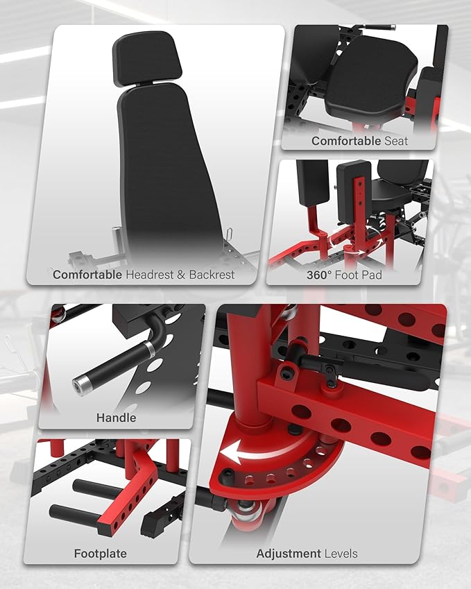 HVO Hip Adduction Abduction Machine: Abductor Adductor Machine-Inner and Outer Thigh Machine Glute Machines Thigh Master for Hip Abduction with 6 Levels Gear System Glute Machines