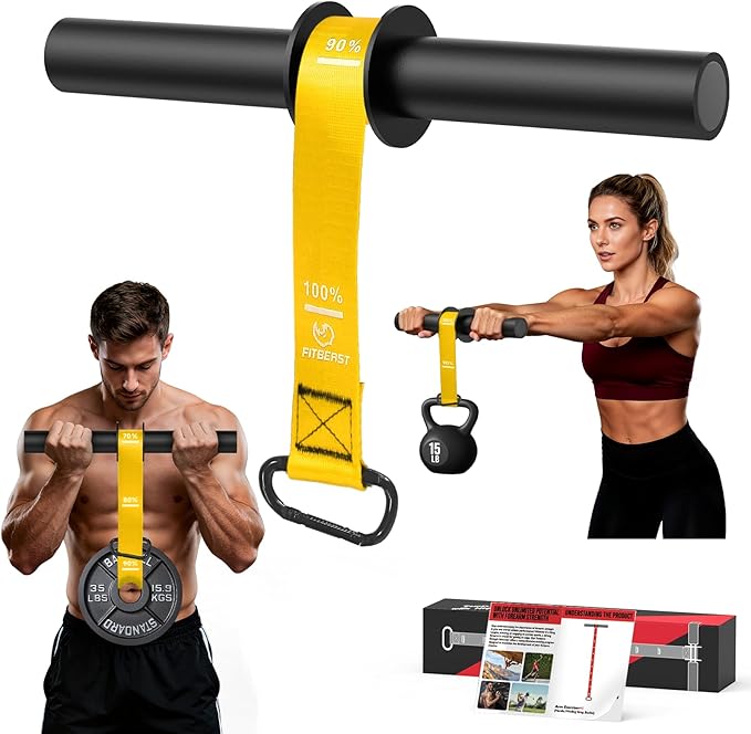 FitBeast Wrist Roller Forearm Trainer, Adjustable Strap Forearm Blaster for Grip Strength & Wrist Workouts