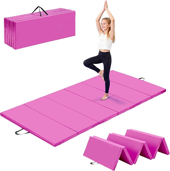 Outdoor Basic 6'x3'x2" Gymnastics Tumbling Mats Folding Panel Thick Gym Exercise Mat for Home