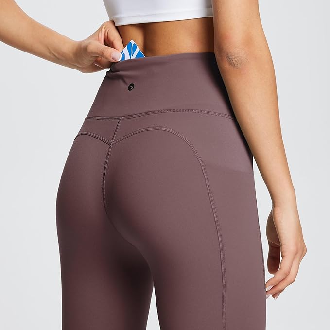 BALEAF Women's Leggings with Pockets Black Tummy Control Workout High Waisted Athletic 7/8 Ultra Soft Gym Yoga Ankle Pants