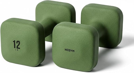 WeGym SafeGrip Square Dumbbells with Anti Slip Handles, Aesthetic Free Weights for Home Workouts, Stable Design Prevents Rolling during Floor Exercises