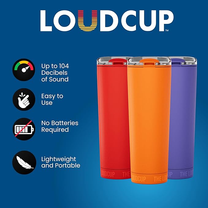 The LoudCup Reusable Water Bottle – 2-in-1 Travel Tumbler & Noisemaker – BPA-Free, Blow Horn & Cup with Slide Lid – Perfect for Sports Events, Game Day, Tailgating & Parties