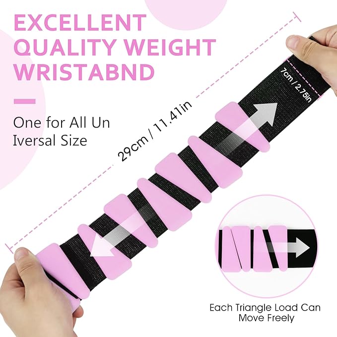Wrist Weights Set of 2(1Lb Each), Adjustable Wrist and Ankle Weights Set for Women and Men, Wearable Silicone Wrist Bangles for Yoga, Dance, Pilates, Swimming, Cardio, Aerobics, Gym