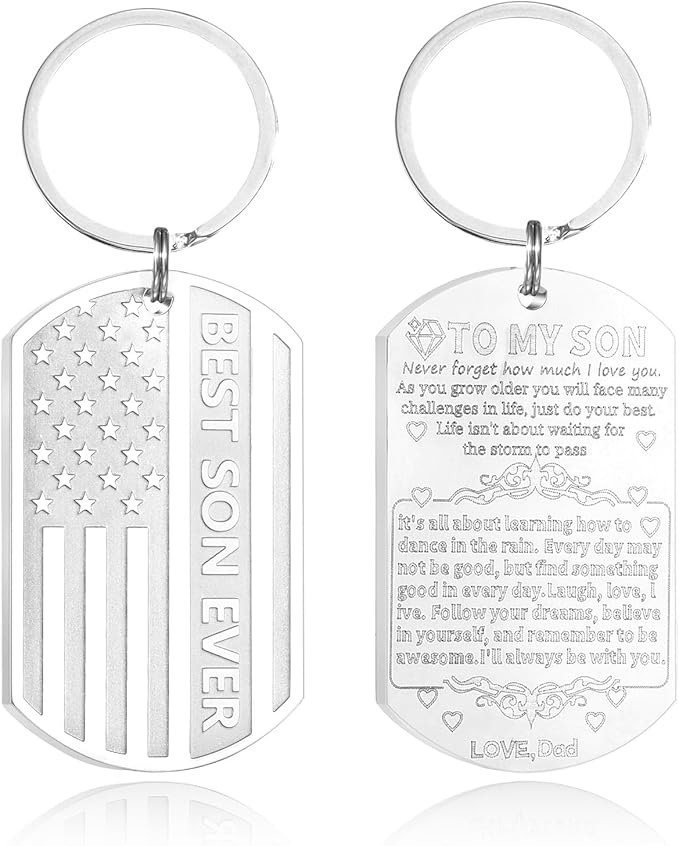 Stocking Stuffers- Football/Baseball/Soccer/Basketball Keychain for Men Baptism Confirmation Mens Gifts