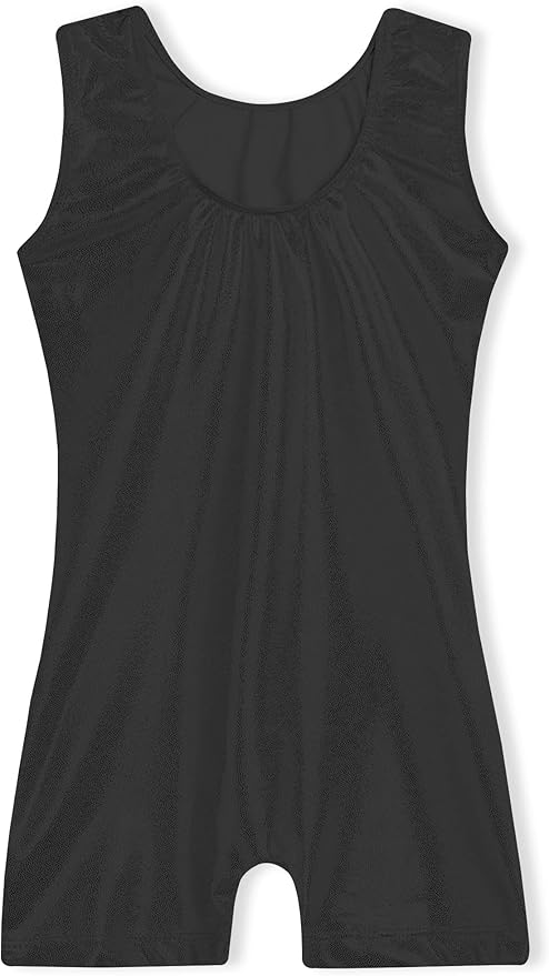 Domusgo Gymnastics Leotards for Girls Sparkly One-Piece Pro Kids Unitard Biketards with Shorts