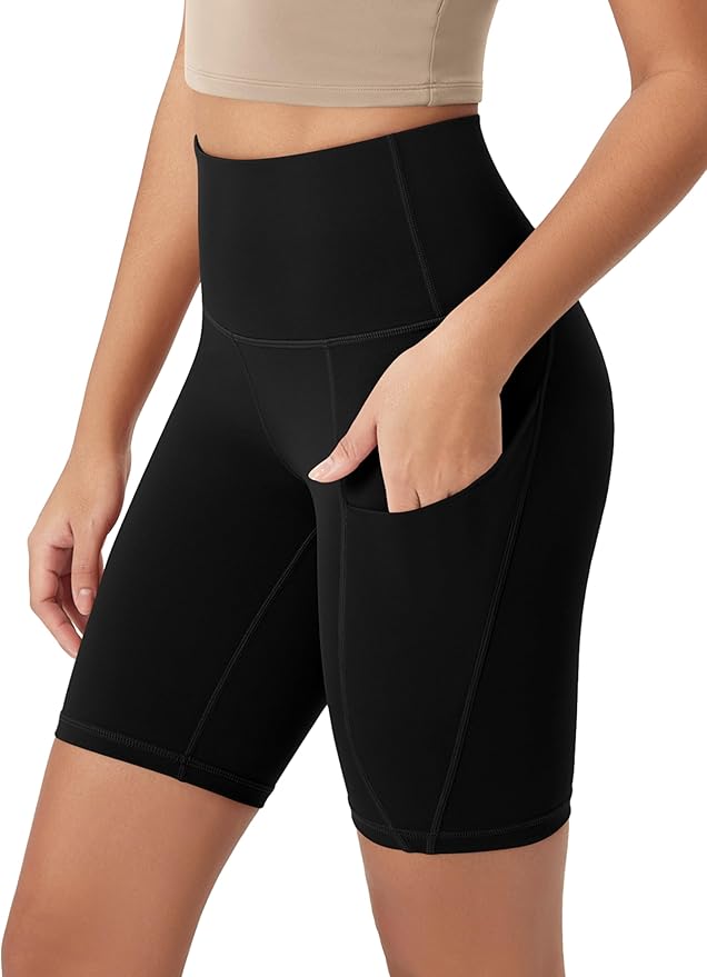 ODODOS Women's Tummy Control Biker Shorts 2.0 with Pockets High Waist Athletic Workout Yoga Shorts-3.5''/ 5"/ 8" / 10" Inseam