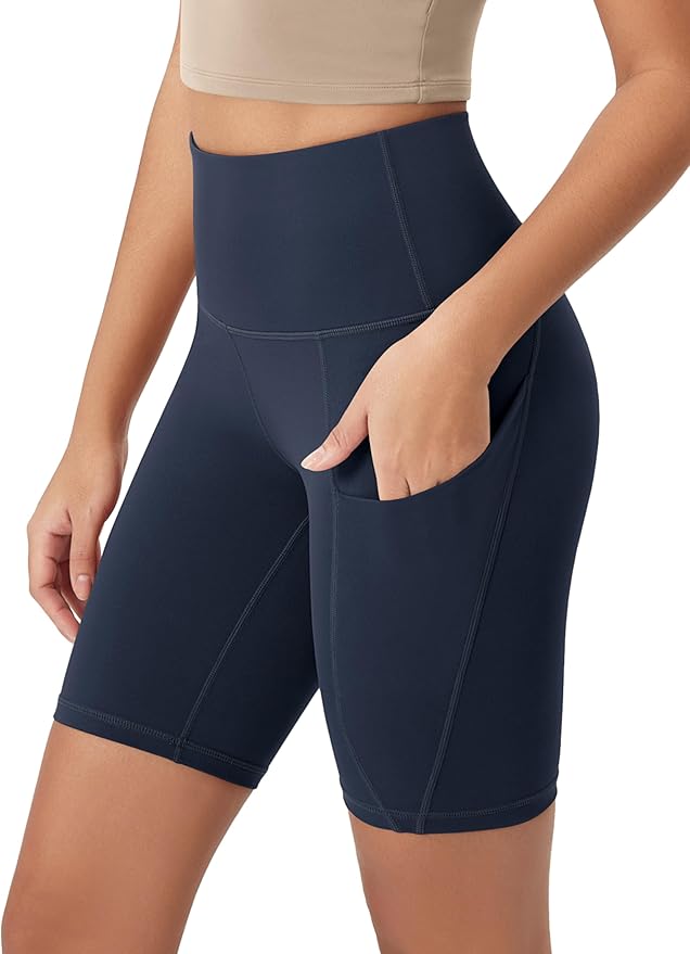ODODOS Women's Tummy Control Biker Shorts 2.0 with Pockets High Waist Athletic Workout Yoga Shorts-3.5''/ 5"/ 8" / 10" Inseam