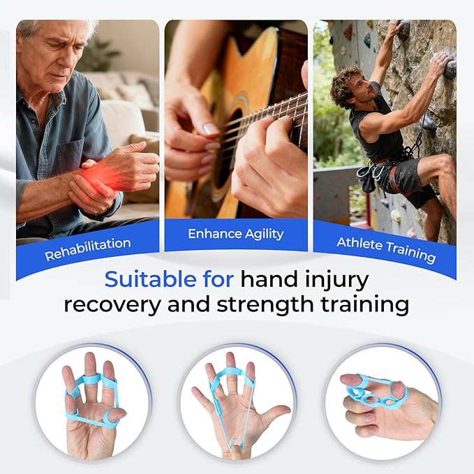 Hand Gripper Strengthener Set 6pcs,Stress Balls for Adults & Finger Extension Exerciser, Hand Exercise Balls for Anxiety,Hand Grip Strengthener for Hand Rehabilitation Exercising
