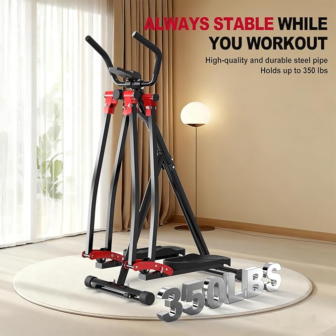 Space Walker Exercise Machine - Air Walker Elliptical Trainer for Home Use, with Foldable Design for an Aerobic Stepper and Cross Trainer Glider Exercise Machine for Men and Women