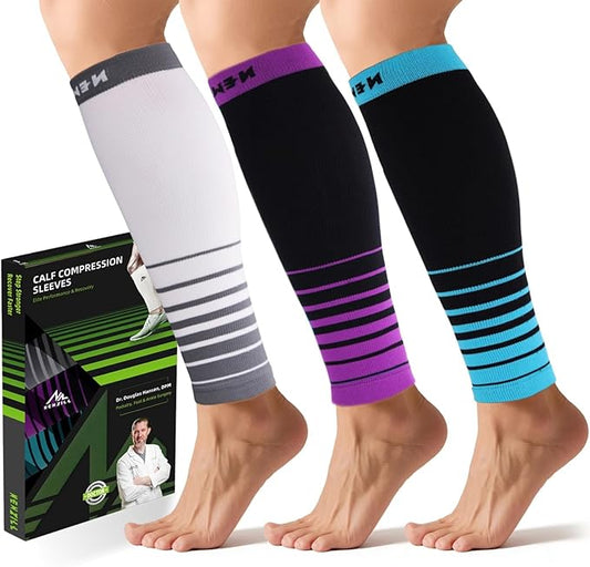 NEWZILL Compression Calf Sleeves (20-30mmHg) for Men & Women Perfect Option to Compression Socks for Running Travel Nursing