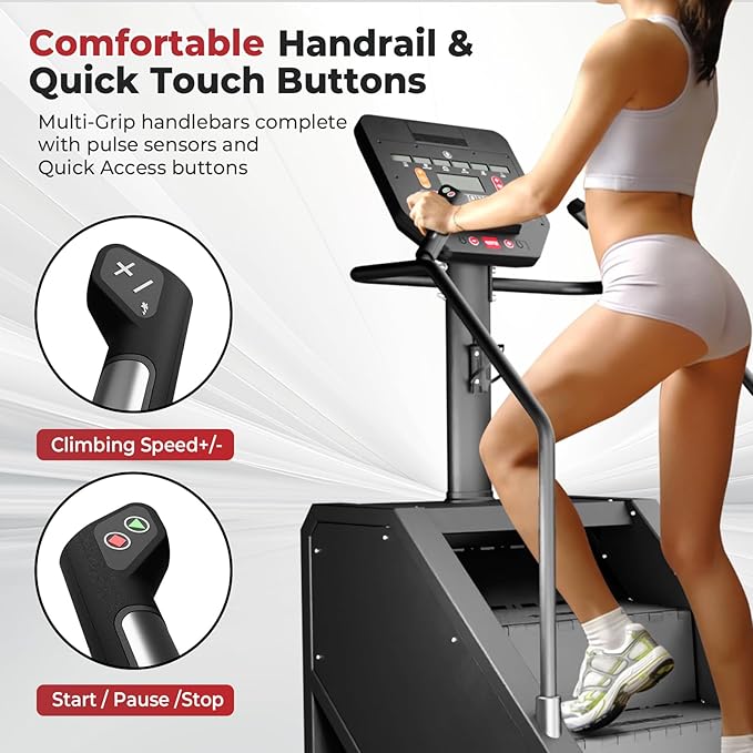GMWD Stair Stepper Machine, Commercial Grade Stair Climber with LED Display, Stair Machine for Cardio, 15 Resistance Levels, 24-164 Steps/Min, Exercise Machine for Home