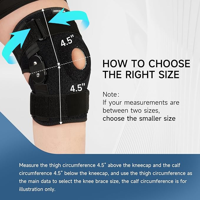 Plus Size Knee Brace XL-8XL,Stable Support of The Decompression Knee, Effective Relief of ACL, Arthritis, Meniscus Tear, Adjustable Compression Band, Suitable for Men and Women (4XL-5XL)