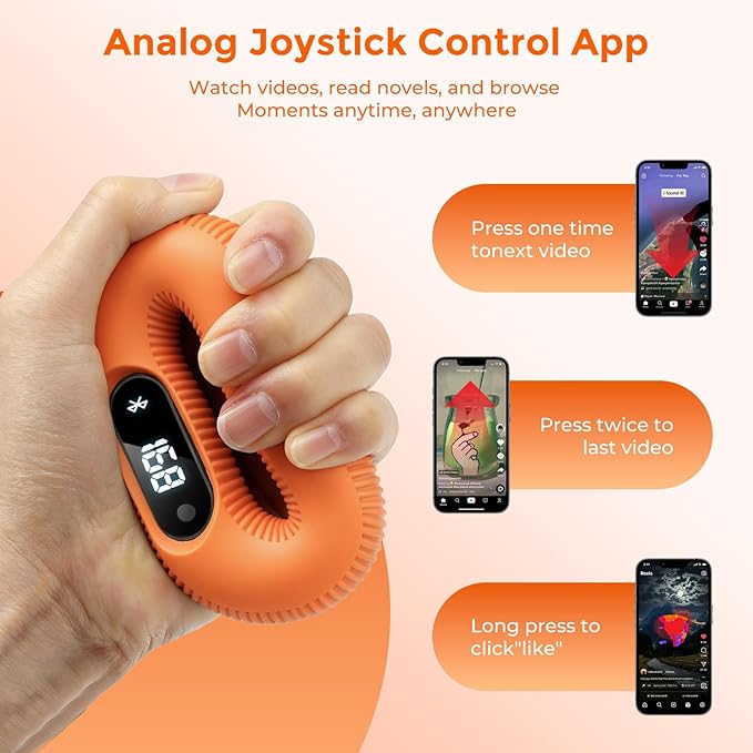 Smart Silicone Grip Strength Trainer, Forearm Strengthener with Data Monitoring, Supports Game Interactions and App Control, Hand Exercisers for Strength,Stress Relief and Rehabilitation