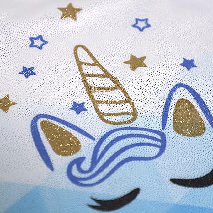 Leotards for Girls Gymnastics Toddler Dance Biketards Mermaid Unicorn Athletic Dance Wear Shiny Rainbow Blue Hotpink
