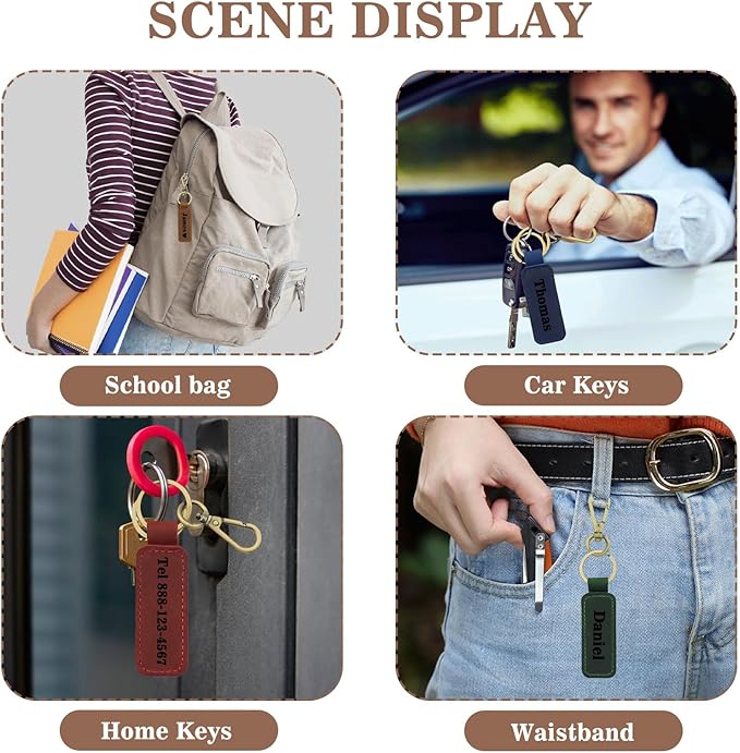 Customized Double Sided Keychain - Personalized Engraved Text/Number/Name Keychain, Custom Key chain Gift for Boyfriend