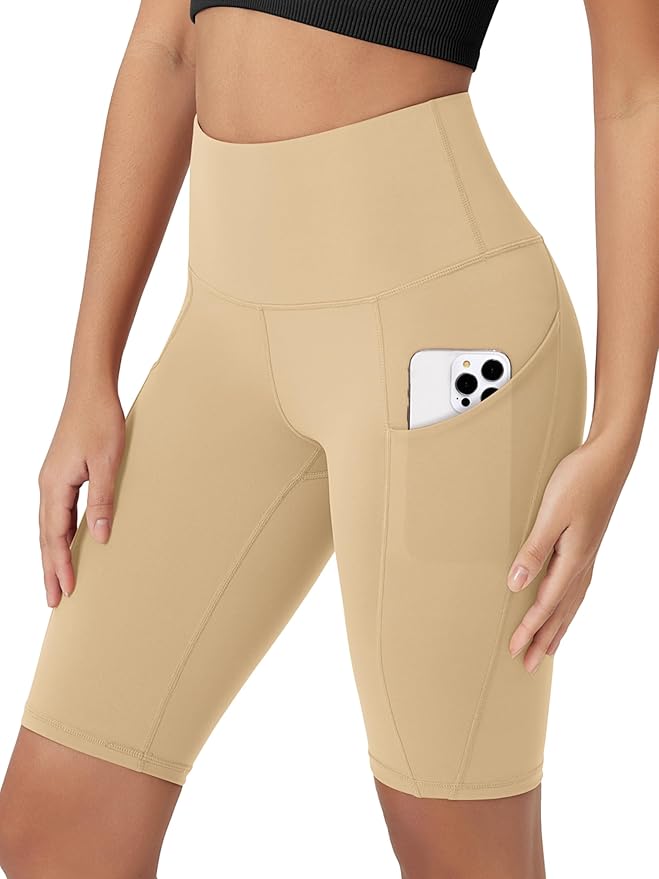 ODODOS Women's Tummy Control Biker Shorts 2.0 with Pockets High Waist Athletic Workout Yoga Shorts-3.5''/ 5"/ 8" / 10" Inseam