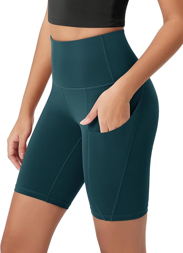 ODODOS Women's Tummy Control Biker Shorts 2.0 with Pockets High Waist Athletic Workout Yoga Shorts-3.5''/ 5"/ 8" / 10" Inseam