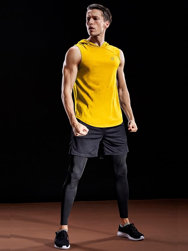 NELEUS Dry Fit Workout Athletic Muscle Tank Top Running Shirts with Hoods