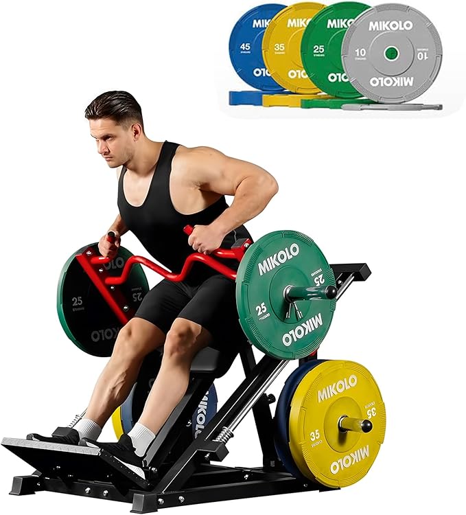 Mikolo Linear Row Machine, Back Workout Machine for Home Gym, Plate-Loaded Back Machine with Linear Bearing, Back Row Machine LAT Training Equipment SR06 Ultra