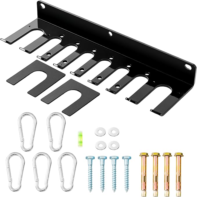 Wall-Mounted Gym Organizer, Barbell Holder Wall Mount, Resistance Band Storage Rack, Home Gym Accessories Holder