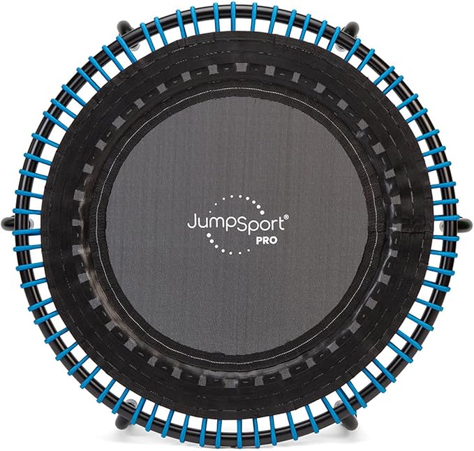 JumpSport 350 PRO Fitness Trampoline, Cardio Workout, No-Tip Arched Legs Home Gym Equipment, Adjustable Bungees & 60 Day Trial Video