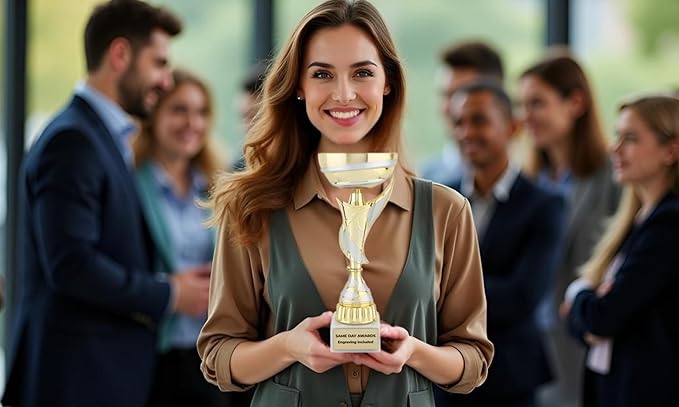 Imperial Gold Trophy Cup – Custom Engraved Award on Marble Base for Sports Corporate Recognition Volunteer Appreciation Competitions Special Achievements