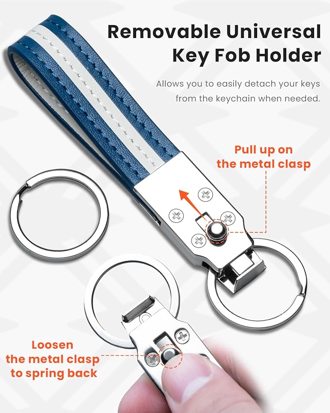 Handmade Leather Keychain for Men, Key Chains for Car Keys, Quick Release, 100% Italian Premium Leather