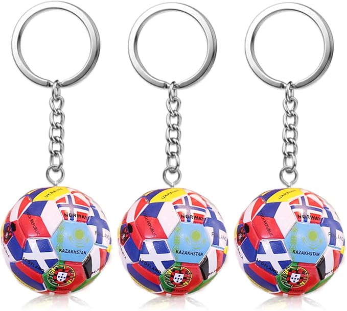 Soccer Keychain 2026 World Cup Design Soccer Ball Keychain with National Flags