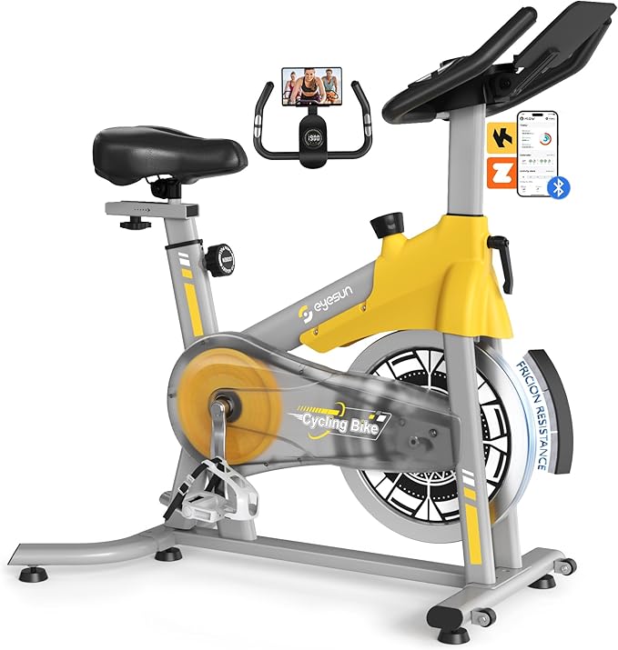 Exercise Bikes for Home,Indoor Cycling Bike with Adjustable Magnetic,Brake Pad Resistance Silent Belt Drive,330lbs Weight Capacity &Upgraded Version Seat for Home Cardio&Weight Loss