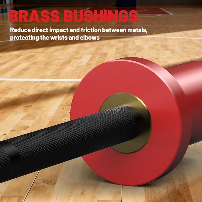 PAPABABE 5LB Mini Barbell Bar 4ft Technique Training Barbell For Beginner Women kid 2-inch Plate Barbell for Home Gym Fitness