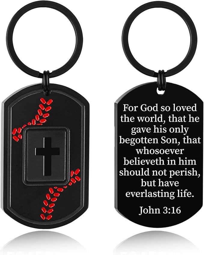 Stocking Stuffers- Football/Baseball/Soccer/Basketball Keychain for Men Baptism Confirmation Mens Gifts