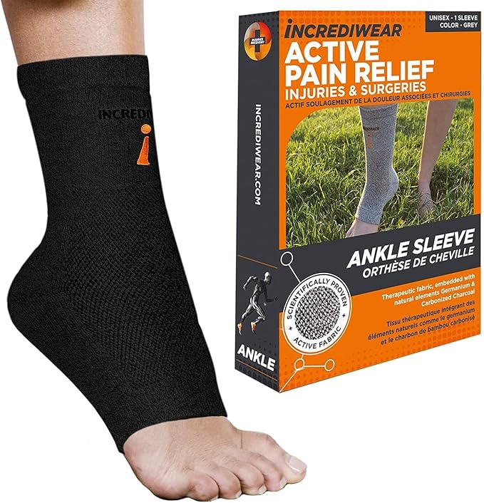Incrediwear Ankle Sleeve – Ankle Brace for Joint Pain Relief, Sprained Ankle Support, Arthritis, Inflammation Relief, and Circulation, Support for Women and Men (Black, X-Large)