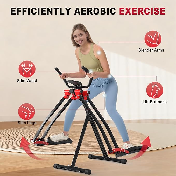 Space Walker Exercise Machine - Air Walker Elliptical Trainer for Home Use, with Foldable Design for an Aerobic Stepper and Cross Trainer Glider Exercise Machine for Men and Women