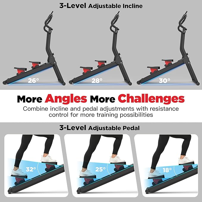 Magnetic Stair Stepper for Home,Vertical Climber Adjustable Resistance Up to 77LBS,Folding Compact Cardio Stair Climber with 350LBS Weight Capacity,