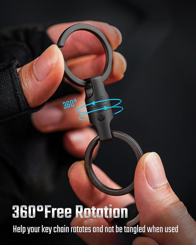 KeyUnity KA45 Titanium Quick Release Keychain, Magnetic Keychain For Car Keys-360 ° Rotatable