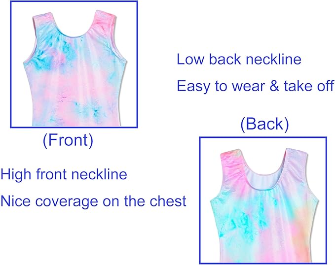 Domusgo Gymnastics Leotards for Girls Sparkly One-Piece Pro Kids Unitard Biketards with Shorts