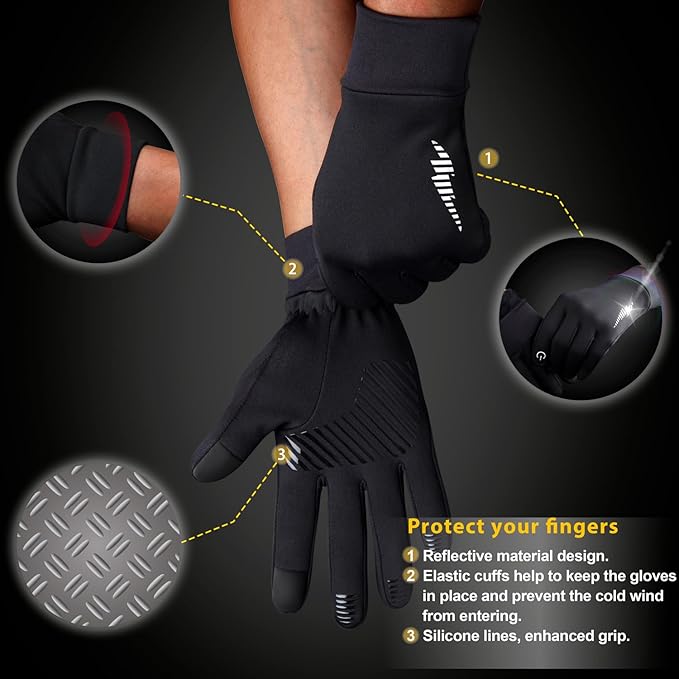 SIMARI Winter Gloves Women Men Ski Snow Gloves Liner Thermal Warm Touch Screen, Suit for Running, Cycling, Biking, Hiking, Driving, Walking, Typing, Freezer Work, Sports, Soccer, Shooting, Gaming 102
