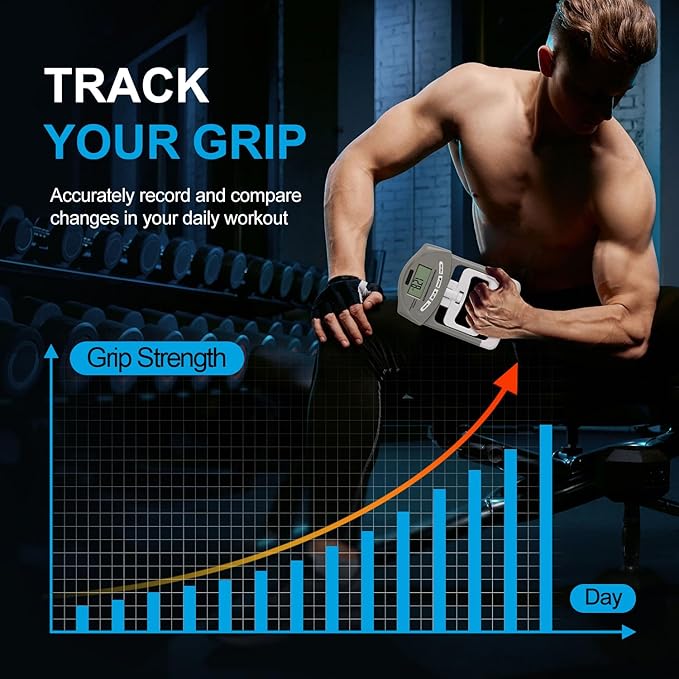 Electronic Grip Strength Tester Set With Adjustable Hand Gripper, Hand Dynamometer, Protection Case – Precision Training for Rehab, Fitness, and Home Gym