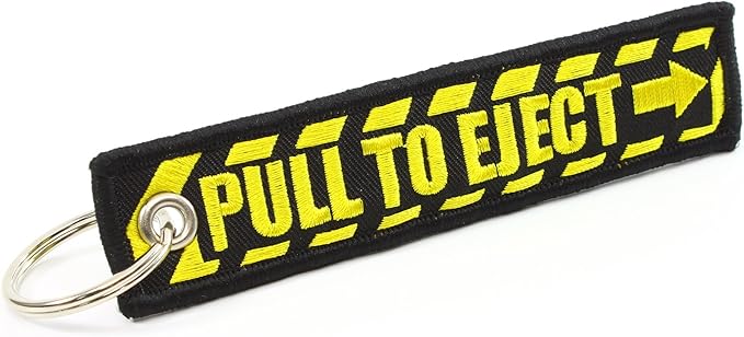 Rotary13B1 PULL TO EJECT Key Chain - Black/Yellow