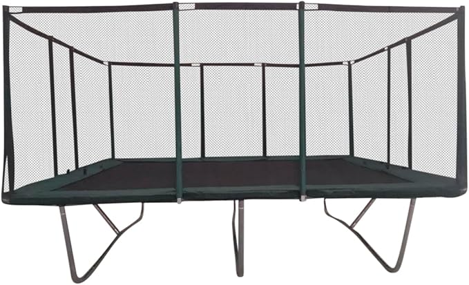 Happy Trampoline Pro Rectangle Trampoline - Heavy Duty 750lbs Jumping Capacity With Net Enclosure - Large Commercial Grade Rectangular Outdoor for Backyard Gymnastics