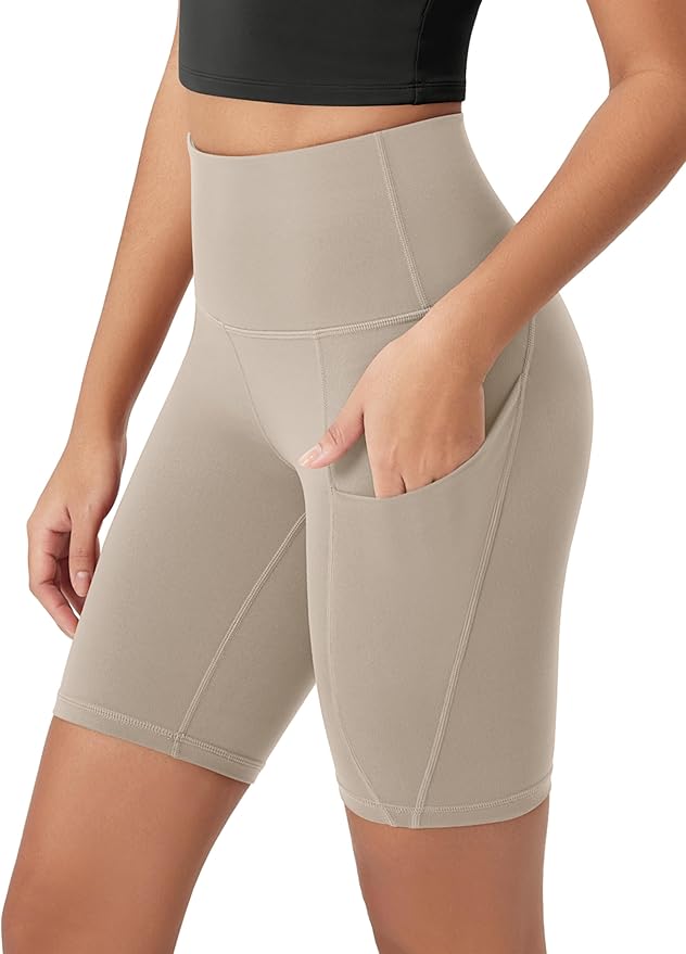 ODODOS Women's Tummy Control Biker Shorts 2.0 with Pockets High Waist Athletic Workout Yoga Shorts-3.5''/ 5"/ 8" / 10" Inseam