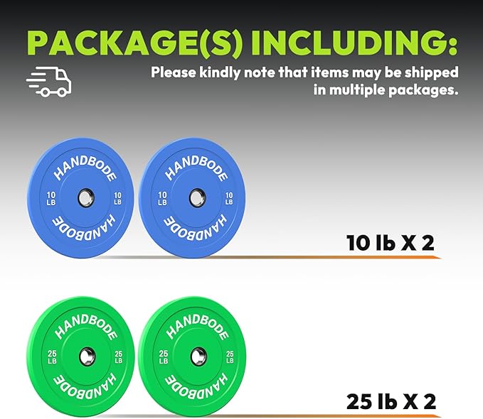 2-Inch Weight Plates High Bounce, Olympic Bumper Plate Set 45/100/160/190/260/300lb, Colored Weight Plates Set for Home Gym, Barbell Weights Rubber Strength Training Plate for Weight Lifting