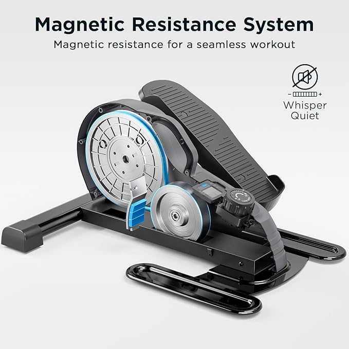 JLL Smart Mini Elliptical – Low-Impact Cardio, Quiet Magnetic Resistance (8 Levels), Compact for Home or Office, LCD Display, Bluetooth SunnyFit App Compatible