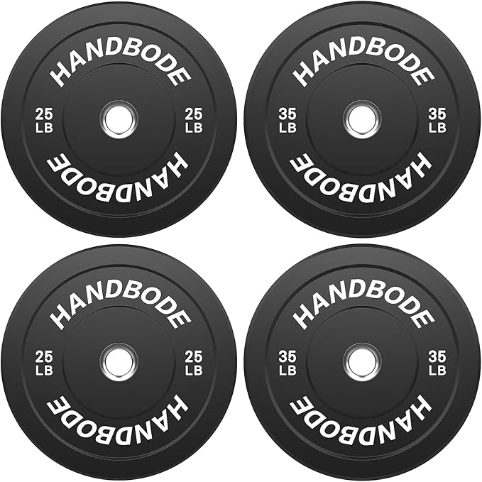 2-Inch Weight Plates High Bounce, Olympic Bumper Plate Set 45/100/160/190/260/300lb, Colored Weight Plates Set for Home Gym, Barbell Weights Rubber Strength Training Plate for Weight Lifting