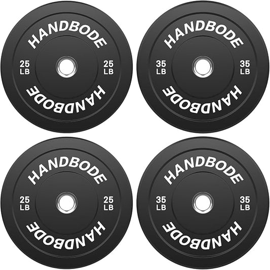 2-Inch Weight Plates High Bounce, Olympic Bumper Plate Set 45/100/160/190/260/300lb, Colored Weight Plates Set for Home Gym, Barbell Weights Rubber Strength Training Plate for Weight Lifting