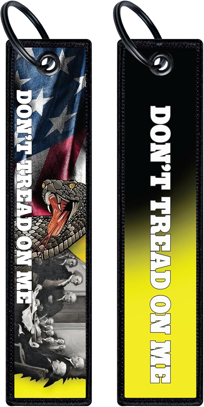 Patriotic Jet Tag Key Tag for attachment to keys, bags, Luggage and more. Made of Nylon Set of 2