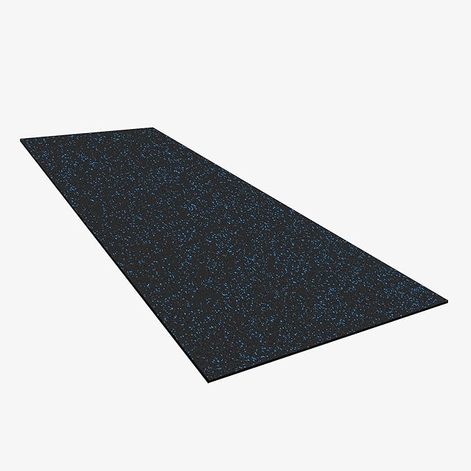 IncStores 8mm Thick Strong Rubber Flooring Roll | Flexible Recycled Rubber Roll Flooring for a Stronger and Safer Basement, Home Gym, Shed, or Trailer | Blue, 1 Mat